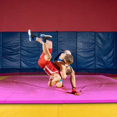 Fitness GoGym 120x48in All Purpose Folding Gymnastics Mat, Pink (Used)