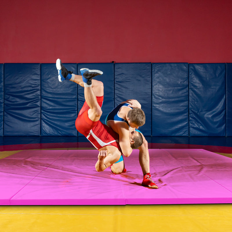 Fitness GoGym 120x48in All Purpose Folding Gymnastics Mat, Pink (Used)