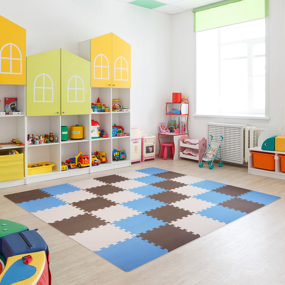 BalanceFrom 36 Tile Thick Interlocking Puzzle Foam Exercise Play Mat (Open Box) - VMInnovations