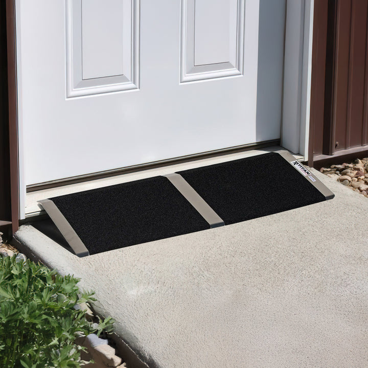 Titan Ramps 12 Inch Aluminum Threshold Ramp for Doorways, Raised Landings(Used)