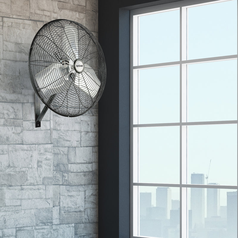 Hurricane 20 Inch Pro Commercial Grade Classic Oscillating Wall Mount Fan, Black