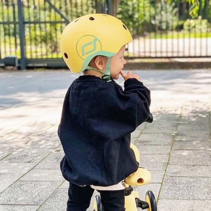 Scoot & Ride Toddler Kids Bike and Scooter Helmet with LED Light, XXS, Lemon