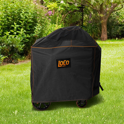 Loco Cookers 22.5" Kettle Grill Cover w/SmartTemp, Zipper, and Cart, Black(Used) - VMInnovations