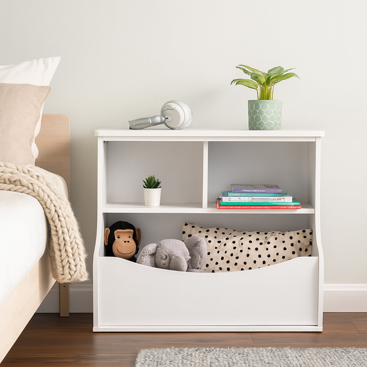 PJ Wood Multi-Functional Bookcase, Store or Display Books of Different Sizes - VMInnovations