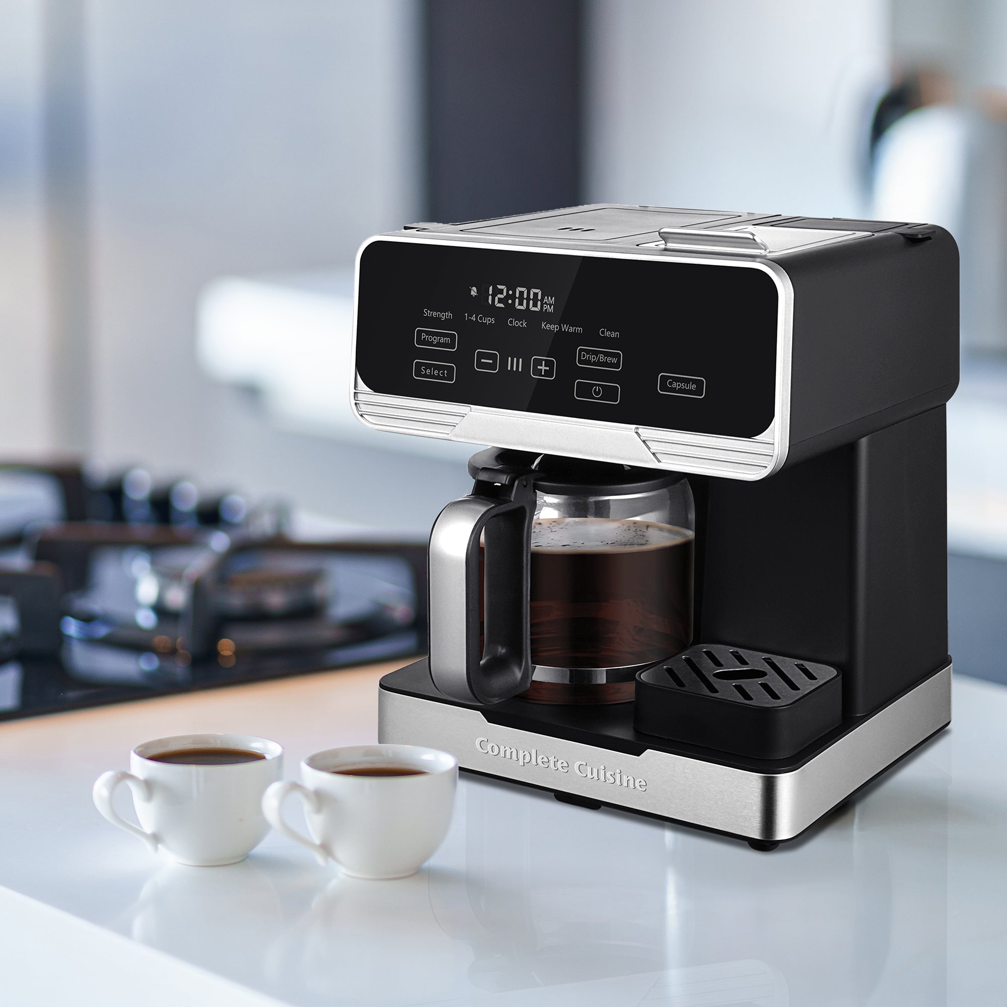 Complete Cuisine 2-in-1 Coffee Maker, 12-Cup Pot & Single-Serve Pod (Open Box) - VMInnovations