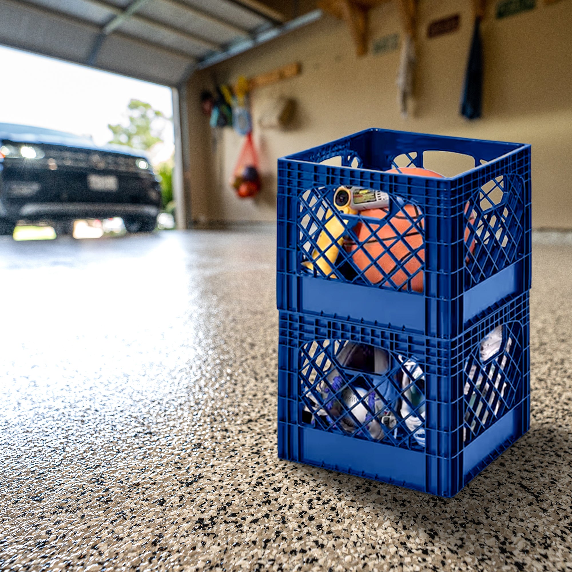 Juggernaut Storage 2-Pack Crate for Office Storage & Classroom Organization,Blue - VMInnovations