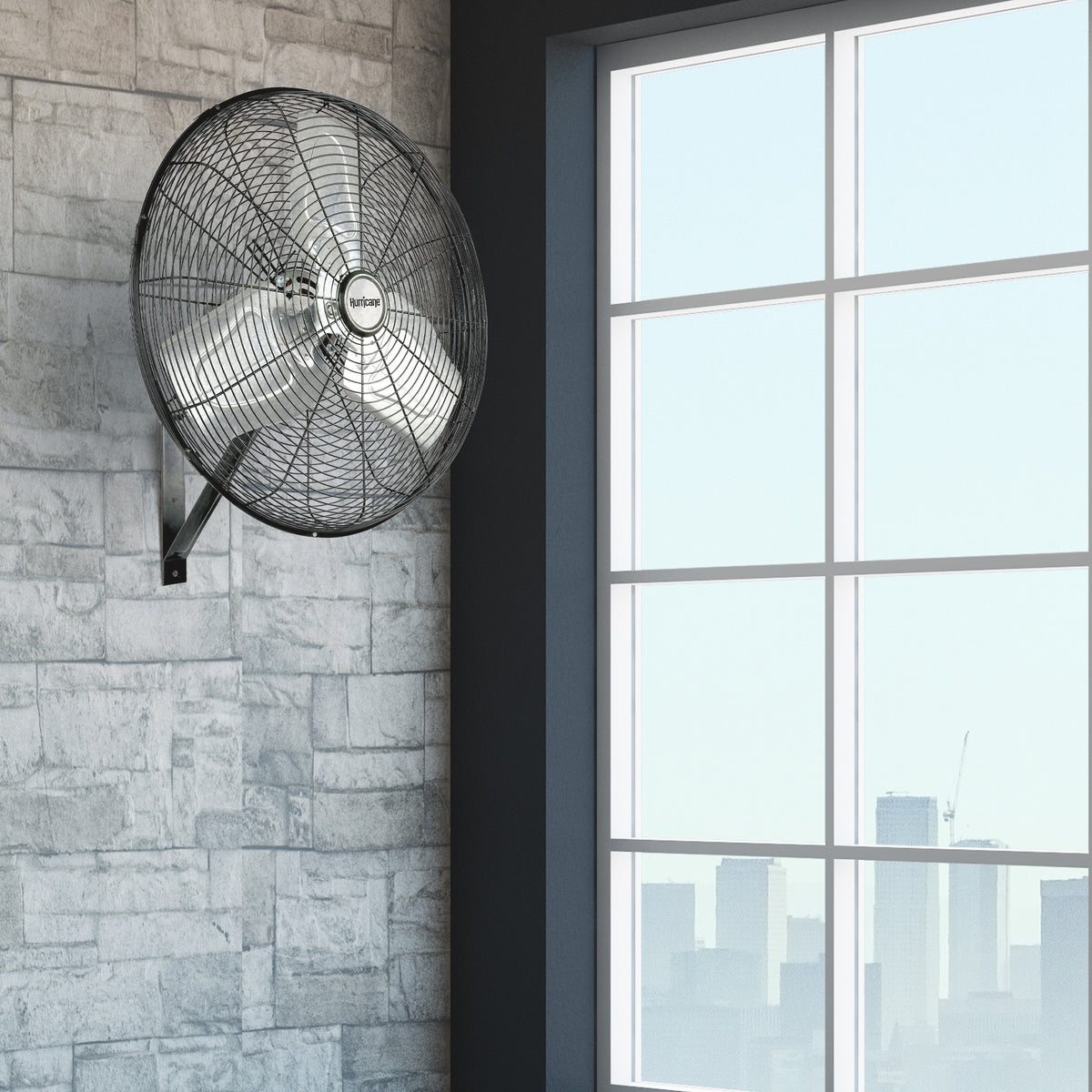 Hurricane 20" Pro Classic Oscillating Wall Mount Fan, Black (Open Box) - VMInnovations