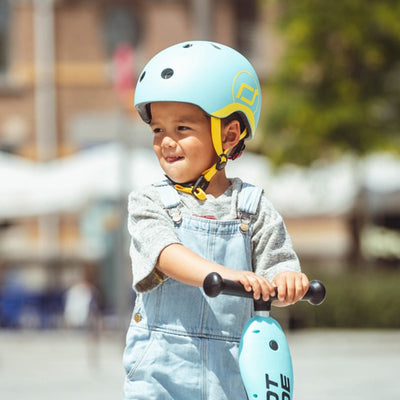 Scoot & Ride Toddler Kids Bike and Scooter Helmet with LED Light, XXS, Blueberry - VMInnovations