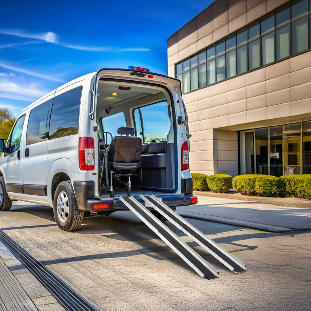 Titan Ramps 4' to 7' Telescoping Aluminum Wheelchair Ramp with 600 lb. Capacity