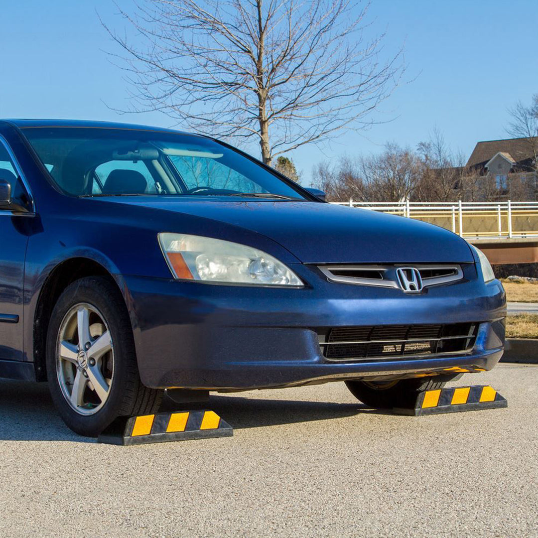 Guardian Parking Stop, 2' Rubber Curb with Mounting Holes,Black/Yellow(Open Box)