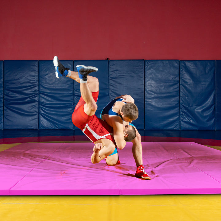 BalanceFrom Fitness 120 x 48" All Purpose Folding Gymnastics Exercise Mat, Pink - VMInnovations
