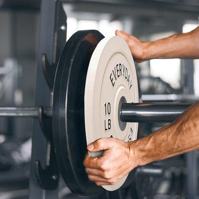 BalanceFrom Everyday Essentials 10lb Olympic Weight Bumper Plate,White(Open Box) - VMInnovations