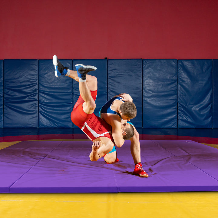 BalanceFrom Fitness GoGym 120x48in All Purpose Folding Gymnastics Mat, Purple