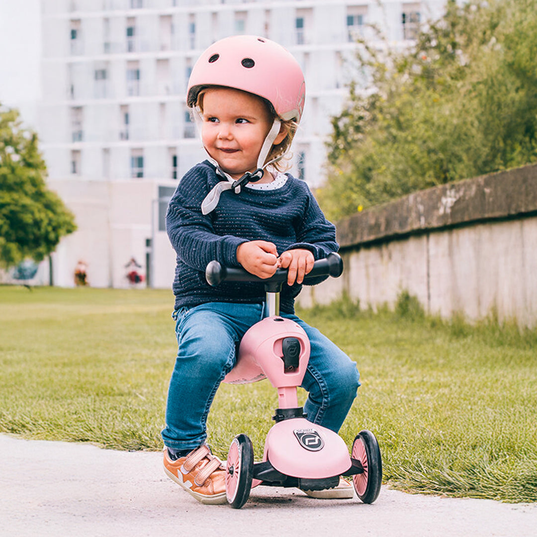 Scoot & Ride Toddler Kids Bike and Scooter Helmet with LED Light, XXS, Rose