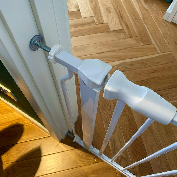 BalanceFrom Walk-Thru Safety Gate for Baby and Pets, 29.1-33.8"W, 30"H, White