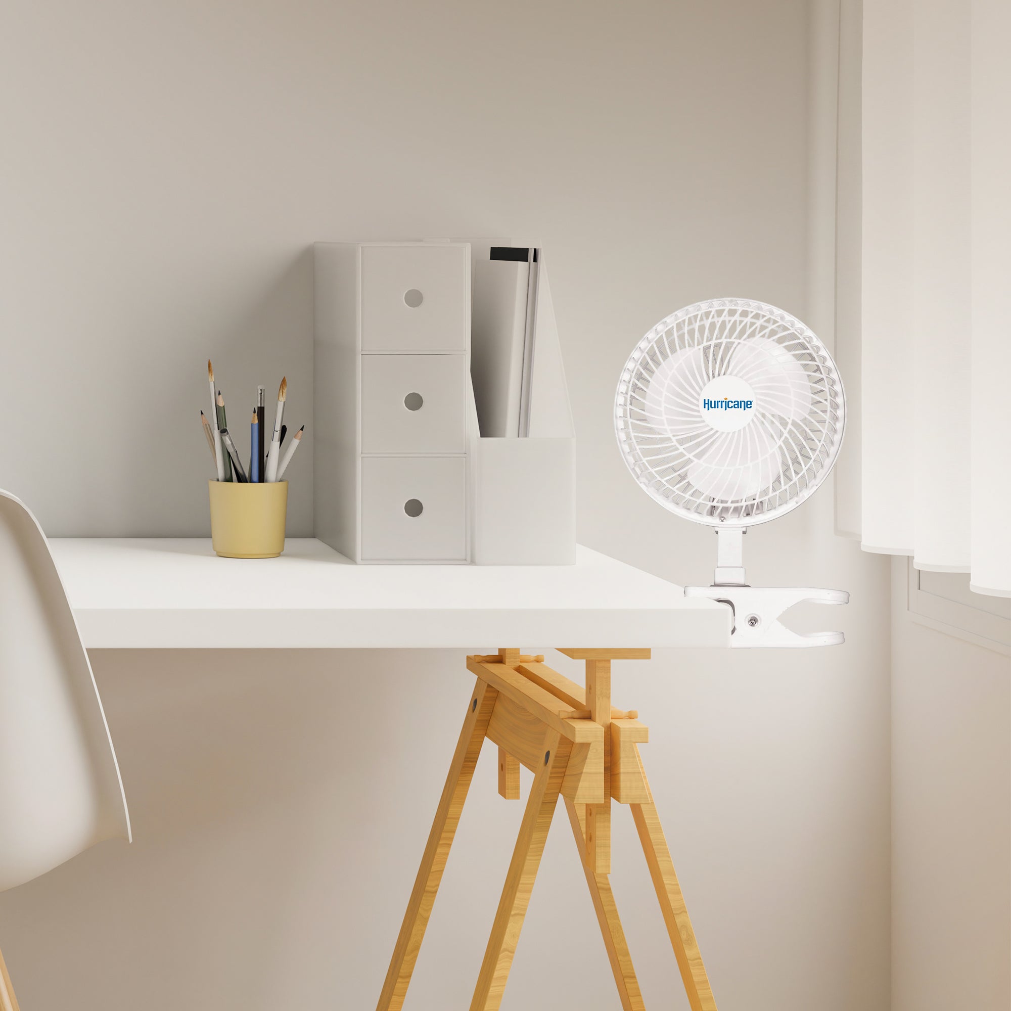 Hurricane Classic 6" Clip Fan, 2 Speed Table Fan w/ Adjustable Tilt, White(Used) - VMInnovations