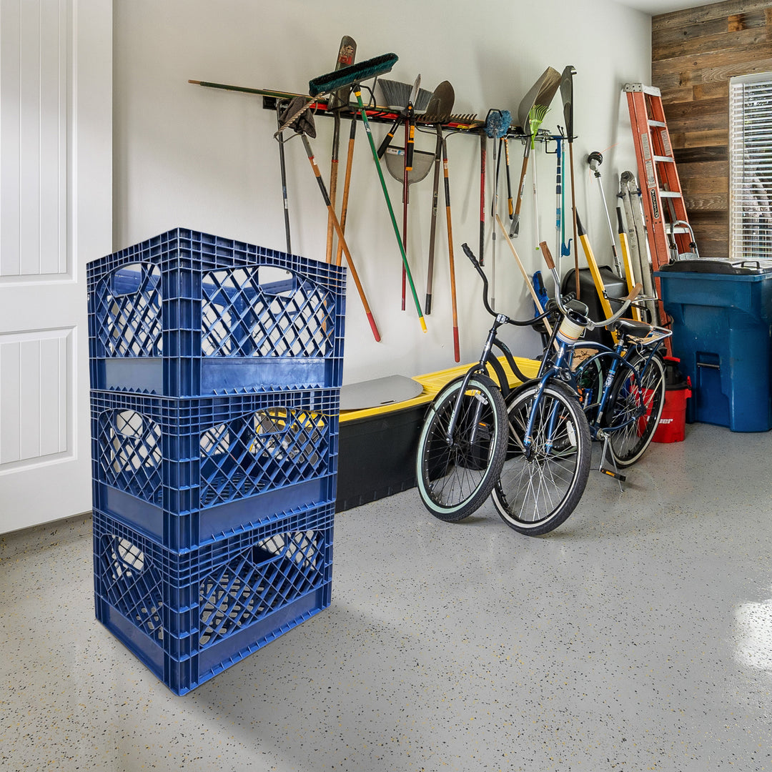 Juggernaut Storage 3-Pack Crate for Office Storage & Classroom Organization,Blue