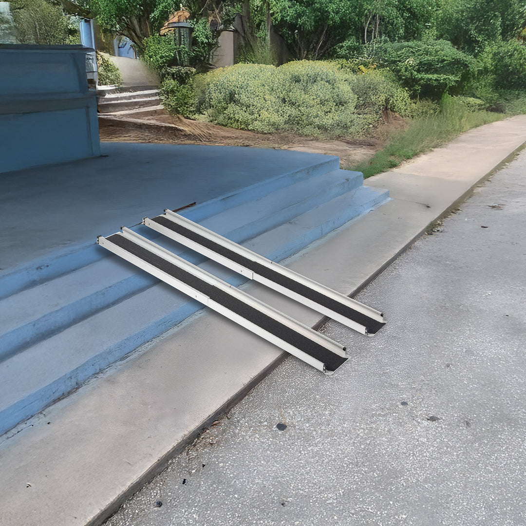 Titan Ramps 4&#39; to 7&#39; Telescoping Aluminum Wheelchair Ramp with 600 lb. Capacity