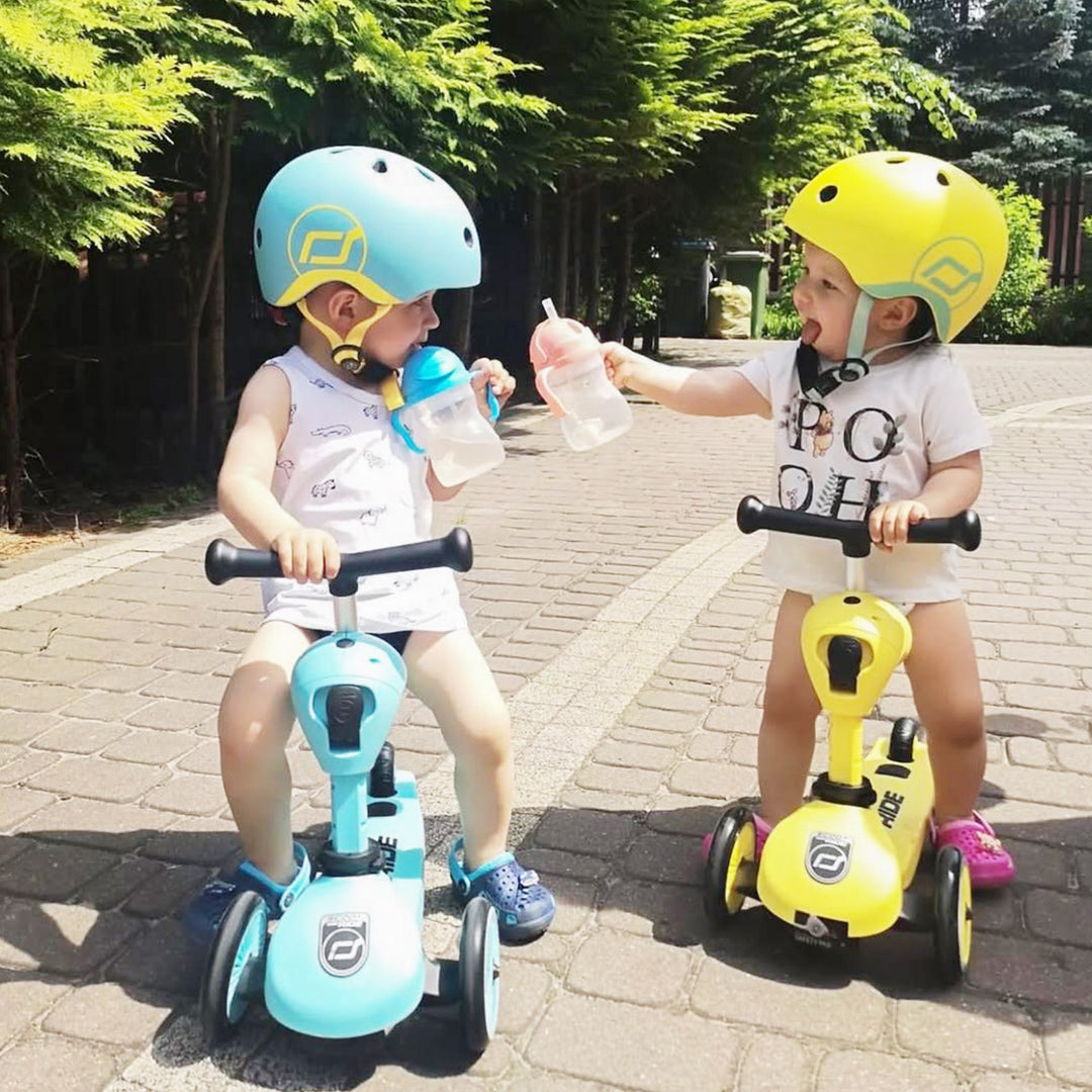 Scoot & Ride Toddler Kids Bike and Scooter Helmet with LED Light, XXS, Lemon