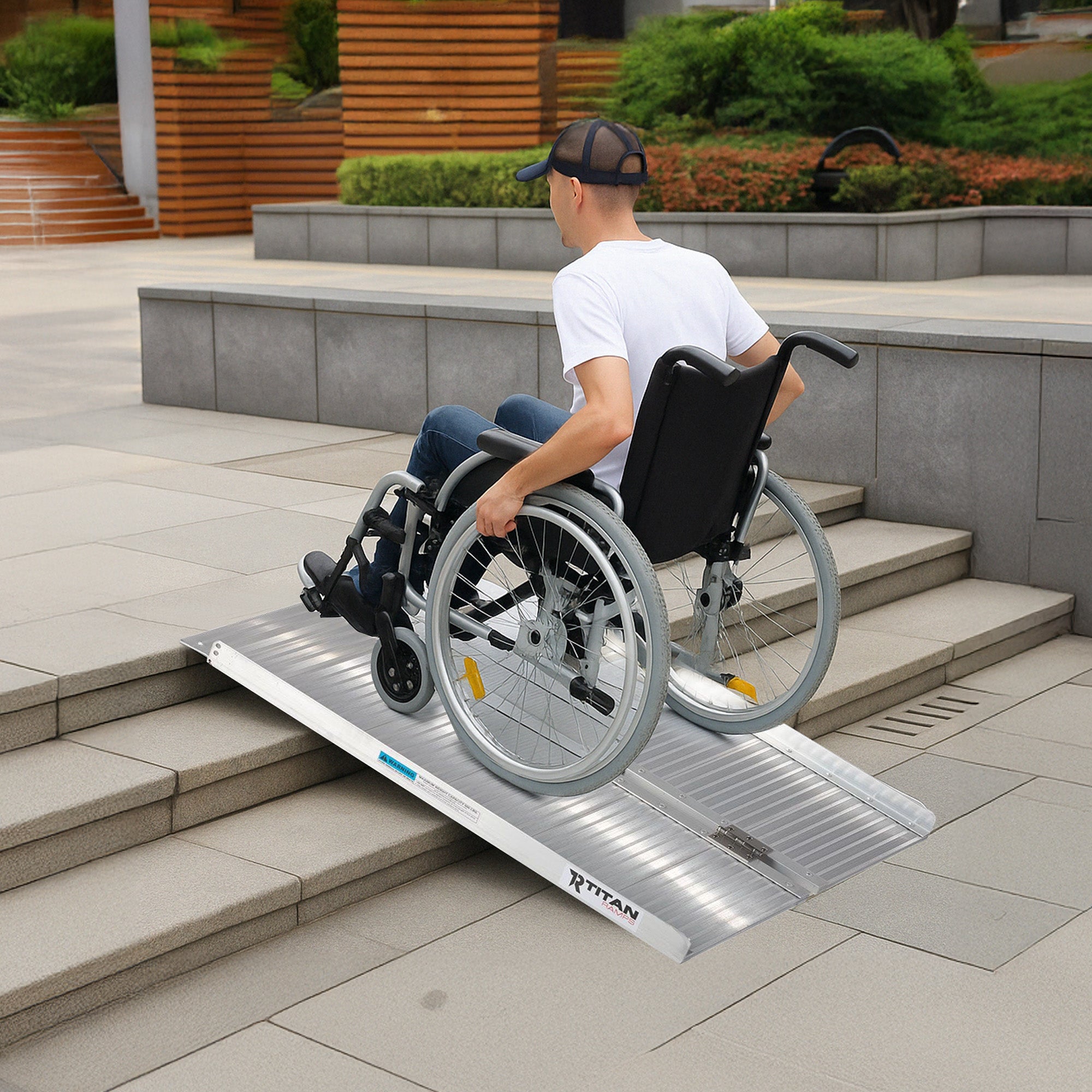Titan Ramps 3 Foot Single-Fold Aluminum Wheelchair Ramp, 600 lb Capacity (Used) - VMInnovations