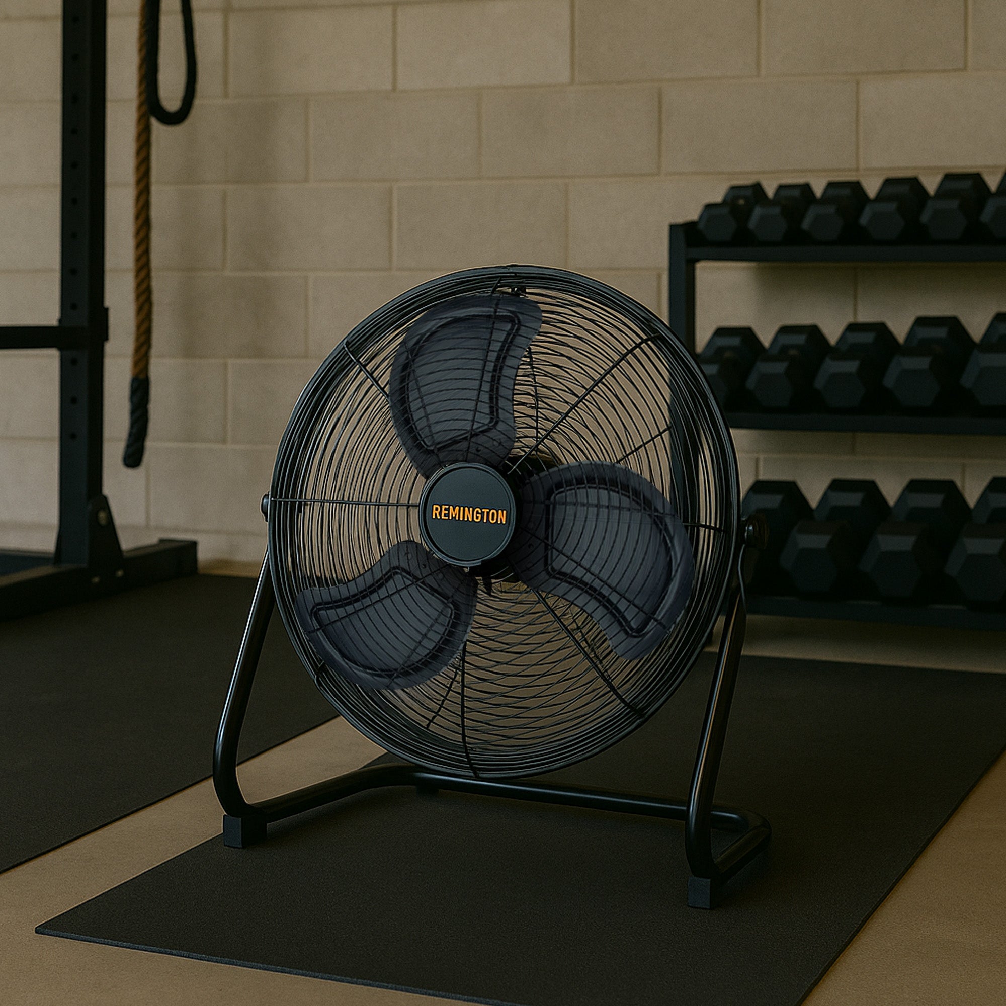 Remington 20" High Velocity Floor Fan, 3 Speed Portable Cooling Unit, Black - VMInnovations