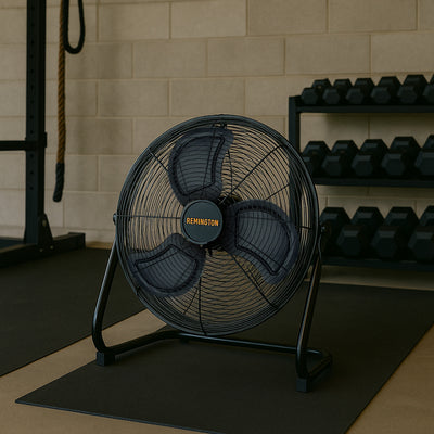 Remington 20" High Velocity Floor Fan, 3 Speed Portable Cooling Unit, Black - VMInnovations
