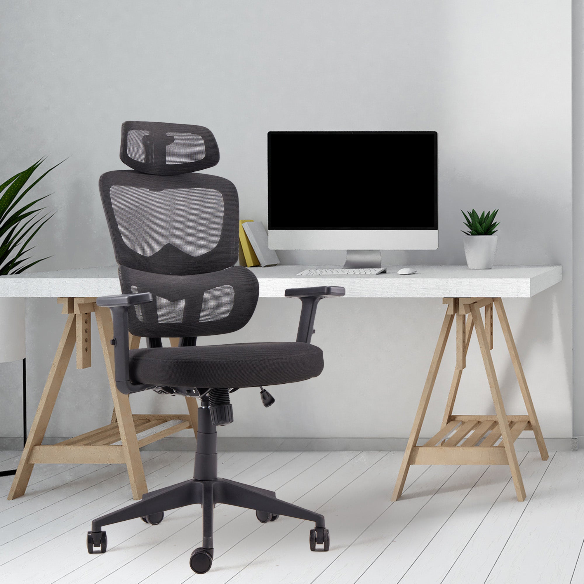 JOMEED High Back Mesh Swivel Chair w/Adjustable Height for Home & Office (Used) - VMInnovations
