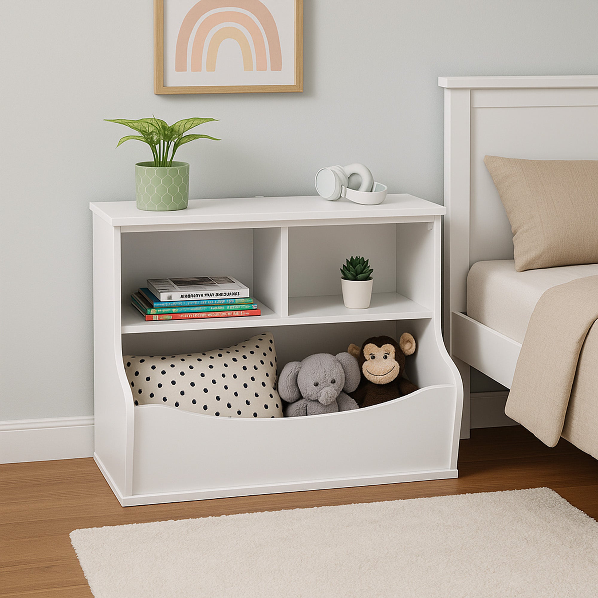 PJ Wood Multi-Functional Bookcase, Store or Display Books of Different Sizes - VMInnovations