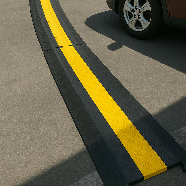 Guardian 2 Channel Cable Protector Ramp, Floor Cover for Cars,Trucks, Black