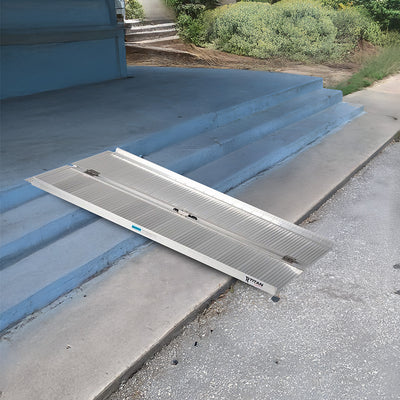 Titan Ramps 4 Foot Single-Fold Aluminum Wheelchair Ramp, 600 Pound Capacity - VMInnovations