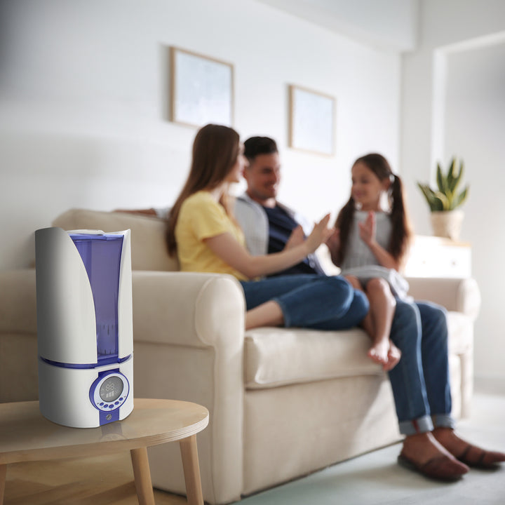 Comfort Zone Ultrasonic Humidifier with Digital Controls, White (Open Box) - VMInnovations