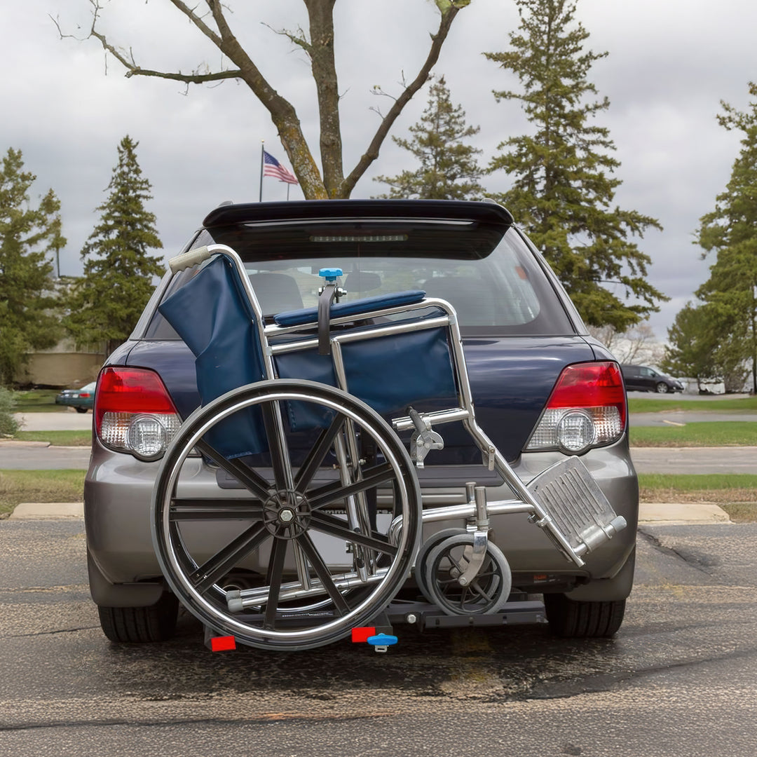 Silver Spring Foldable Manual Wheelchair Carrier Platform with Hitch Ball Mount