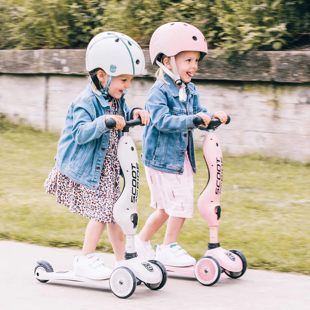 Scoot & Ride Toddler Kids Bike and Scooter Helmet with LED Light, XXS, Rose