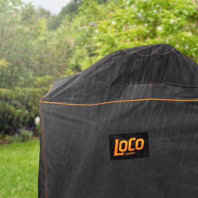 Loco Cookers 22.5 In Kettle Grill Cover with SmartTemp, Zipper, and Cart, Black - VMInnovations