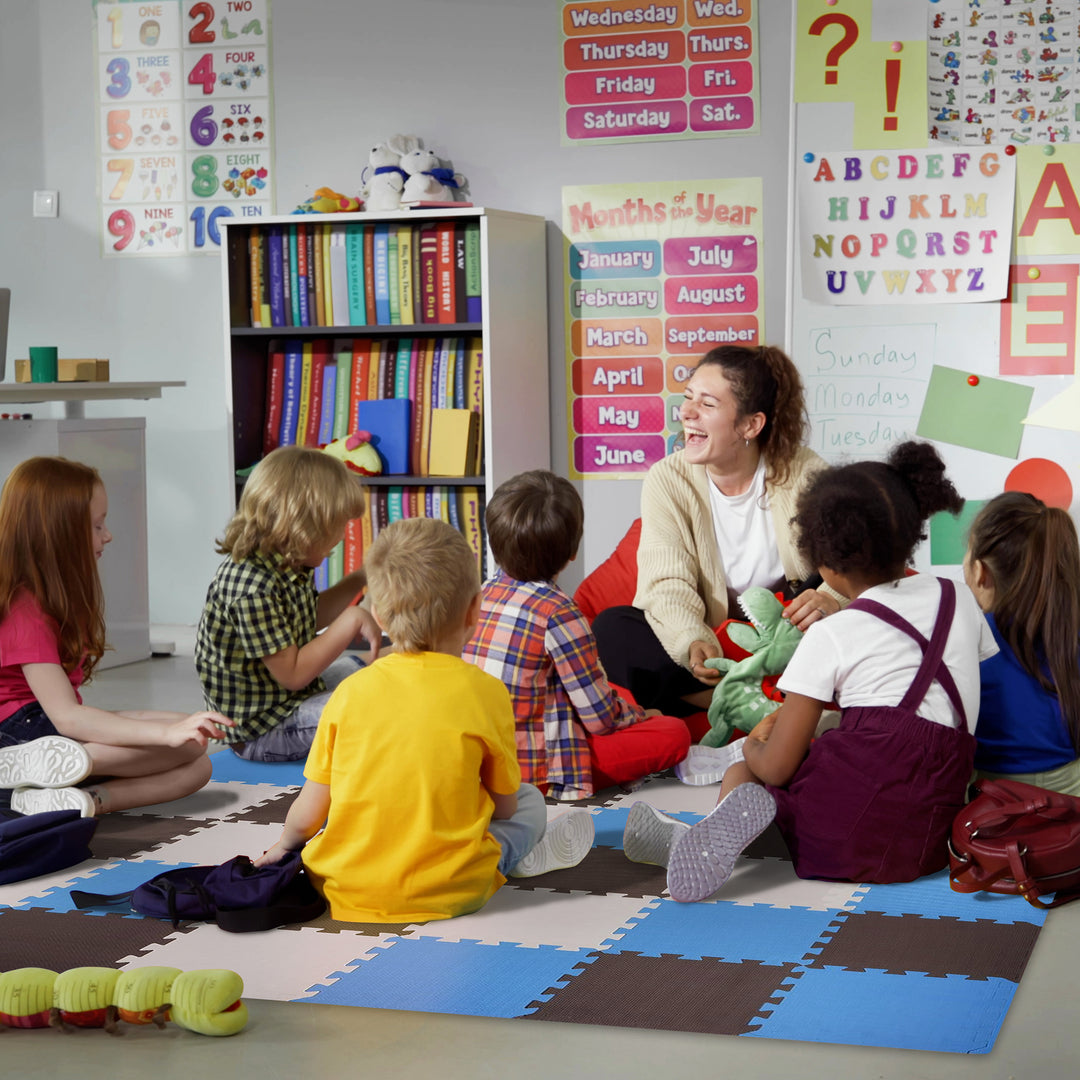 BalanceFrom 36 Tile Thick Interlocking Puzzle Foam Exercise Play Mat (Open Box) - VMInnovations