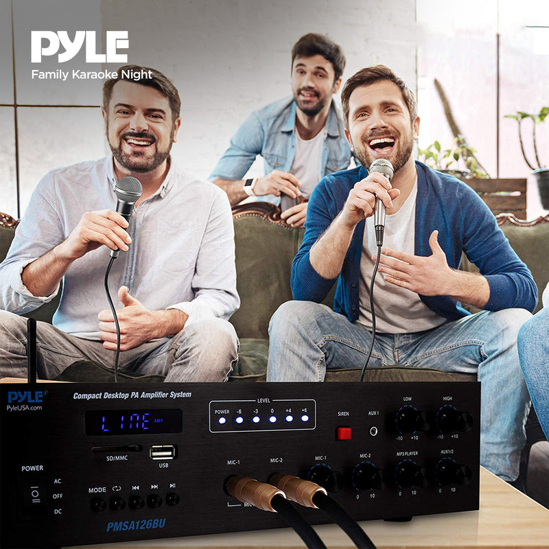 Pyle Bluetooth PA Speaker & Microphone Receiver Amplifier bundle (Open Box)