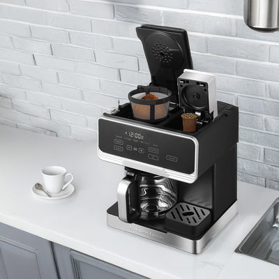 Complete Cuisine 2-in-1 Coffee Maker, 12-Cup Pot & Single-Serve Pod (Open Box) - VMInnovations