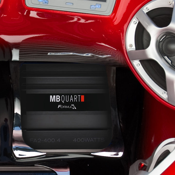 MB Quart Formula 400 Watt 4 Channel Car Audio Mobile Amplifier, FA2-400.4, Black