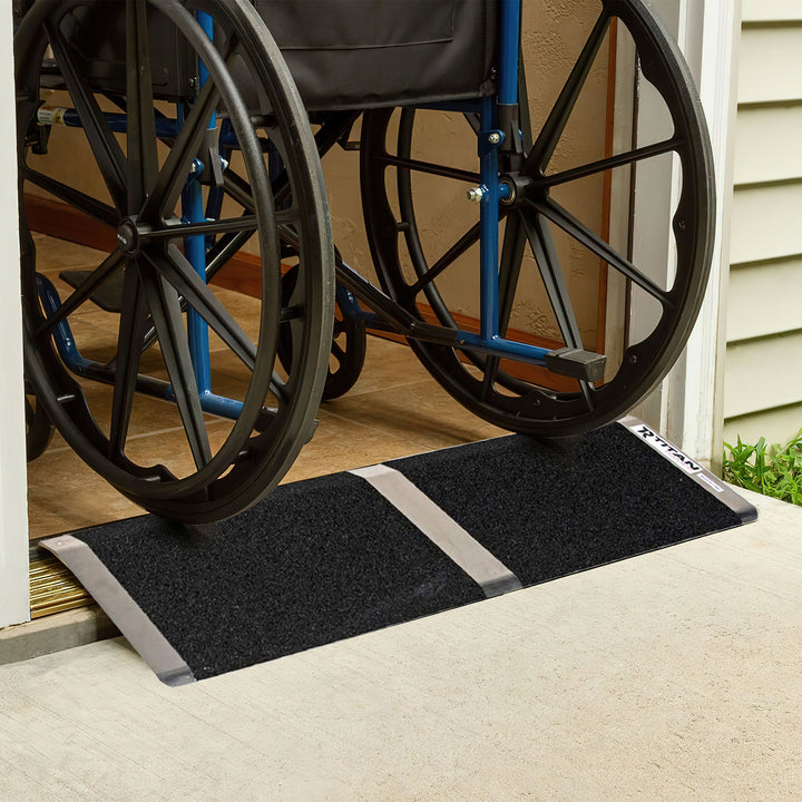 Titan Ramps 8 Inch Aluminum Threshold Ramp for Doorways, or Raised Landings