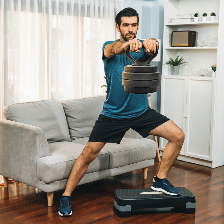 Fitvids 4 in 1 Adjustable Dumbbell Set, 60lbs Free Weights Set with Connector - VMInnovations