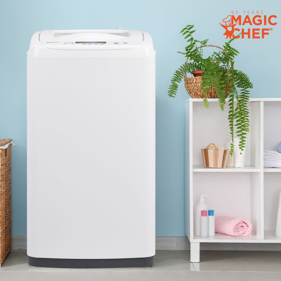 Magic Chef Compact Portable Top Load Washer with Space Saving Design, White - VMInnovations