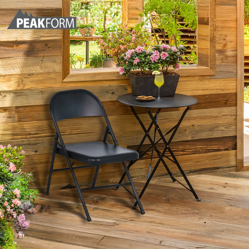 Peakform Steel Folding Chair with Leg Braces Construction and Foot Caps, 6 Pack