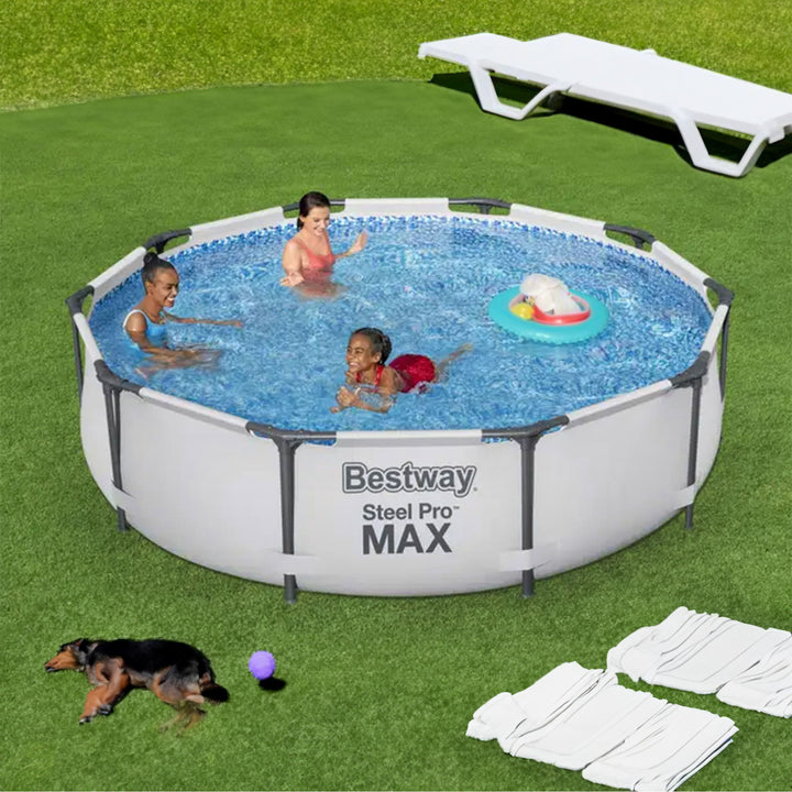 Bestway 10' x 30" Steel Pro Frame Above Ground Family Swimming Pool | Used