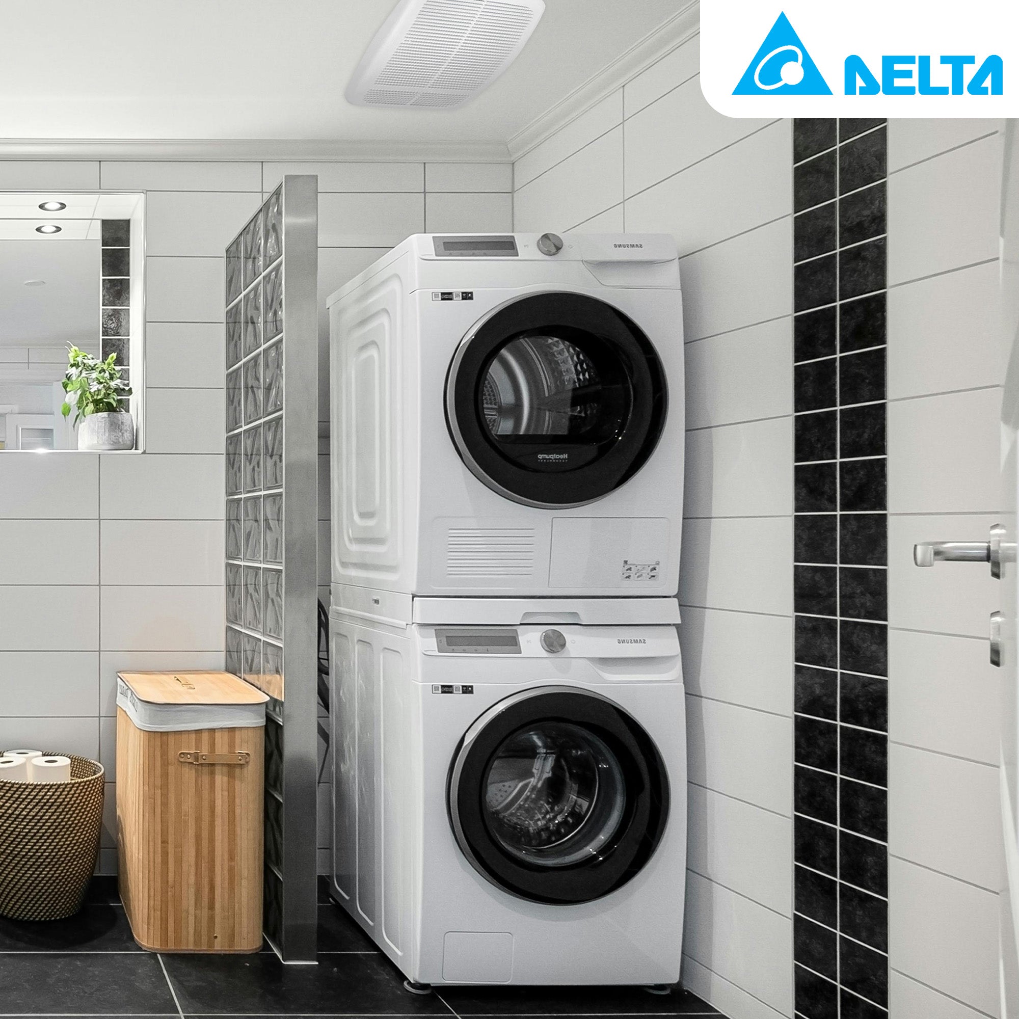 Delta Breez Radiance Exhaust Bathroom Fan 80 CFM with Built-In Heater, White - VMInnovations
