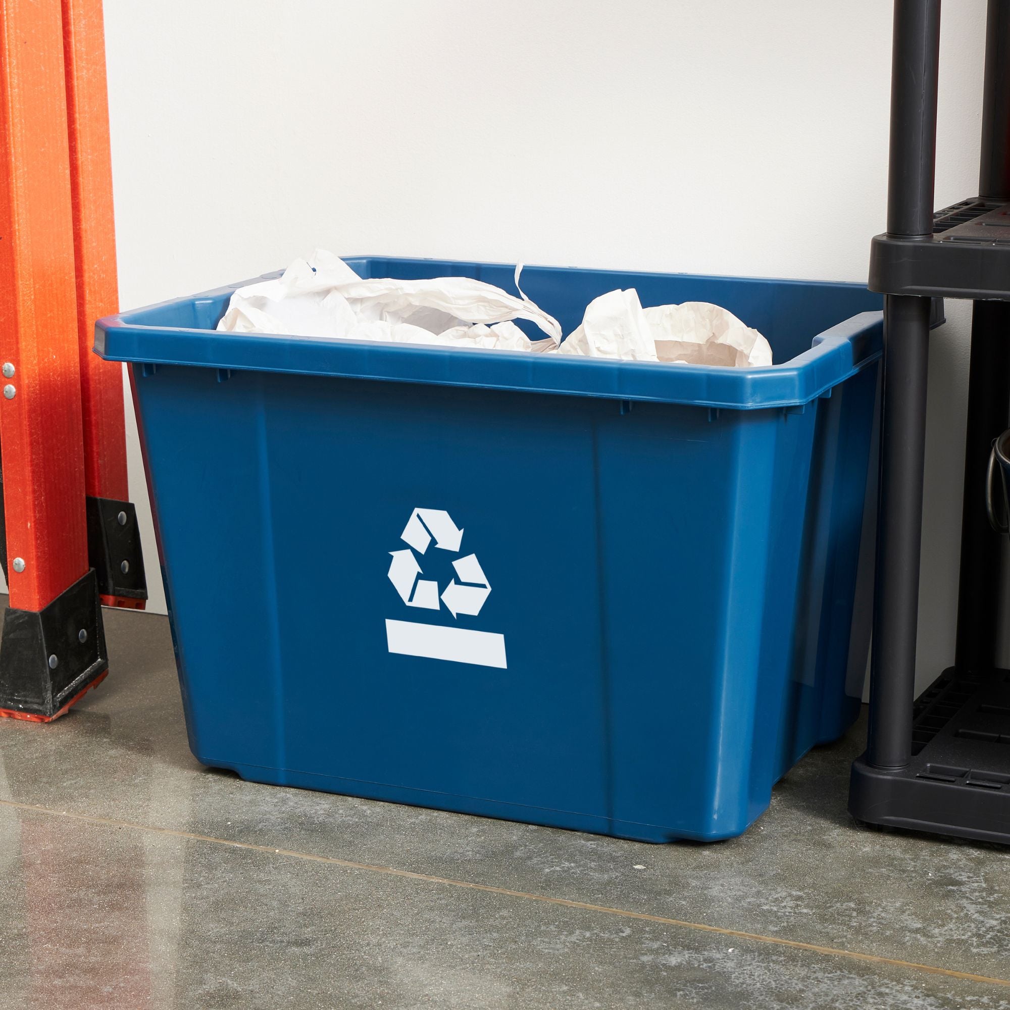 Gracious Living Medium Sized Plastic 17 Gallon Home Recycling Bin, Blue (Used) - VMInnovations