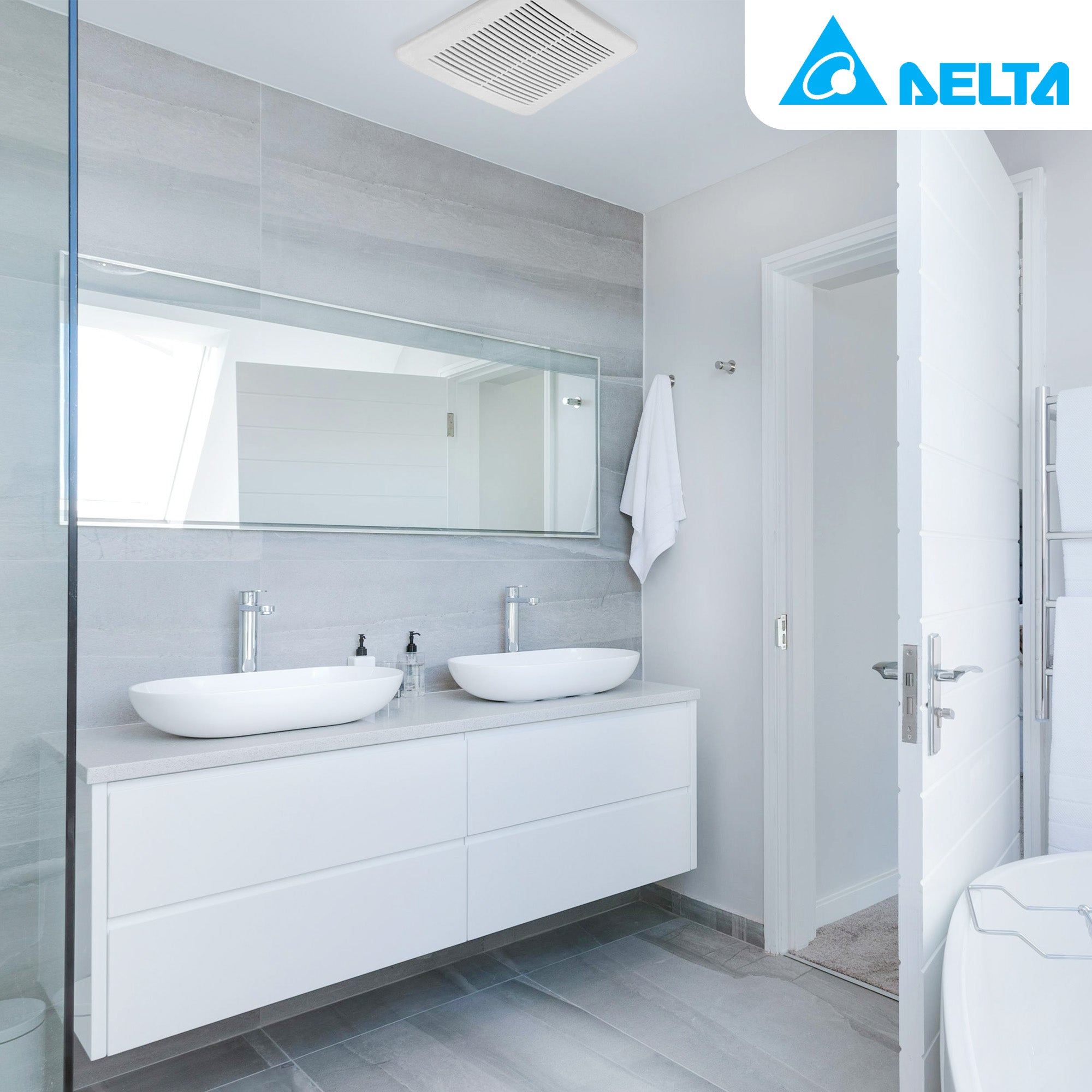 Delta Breez Bath Exhaust Fan w/ Adjustable High Speeds, 80 or 110 CFM (Open Box) - VMInnovations