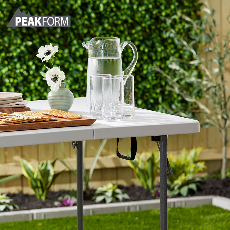 Peakform Compact Indoor or Outdoor Folding Banquet Table, 4 Foot, White