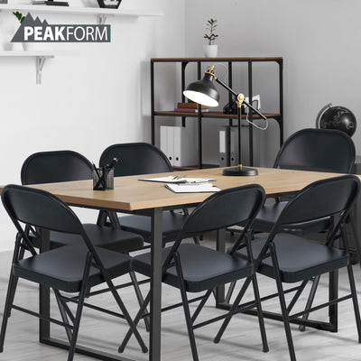 Peakform Steel Folding Chair with Leg Braces Construction and Foot Caps, 6 Pack - VMInnovations