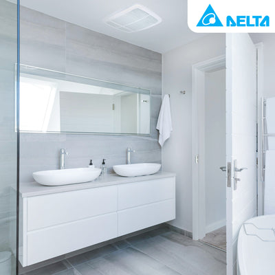 Delta Breez Radiance Exhaust Bathroom Fan 80 CFM w/Built-In Heater, White (Used) - VMInnovations