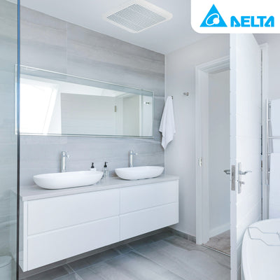 Delta Breez Signature Exhaust Bathroom Fan with Dual Speed, 80/110 CFM, White - VMInnovations
